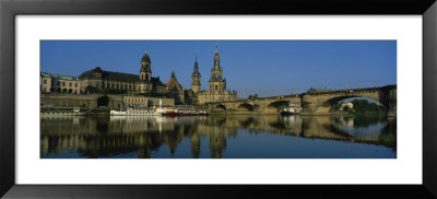 Reflection Of Buildings On Water, Elbe River, Dresden, Germany by Panoramic Images Pricing Limited Edition Print image