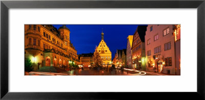Town Center Decorated With Christmas Lights, Rothenburg, Germany by Panoramic Images Pricing Limited Edition Print image