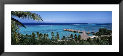 High Angle View Of Beach Huts, Kia Ora, Moorea, French Polynesia by Panoramic Images Pricing Limited Edition Print image