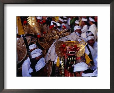 One Of The Carved Barongs That Circle The Outer Temple, Kesiman, Indonesia by Adams Gregory Pricing Limited Edition Print image