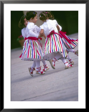 Children's Dance Group At Poble Espanyol, Montjuic, Barcelona, Spain by Michele Westmorland Pricing Limited Edition Print image