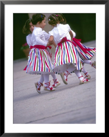 Children's Dance Group At Poble Espanyol, Montjuic, Barcelona, Spain by Michele Westmorland Pricing Limited Edition Print image