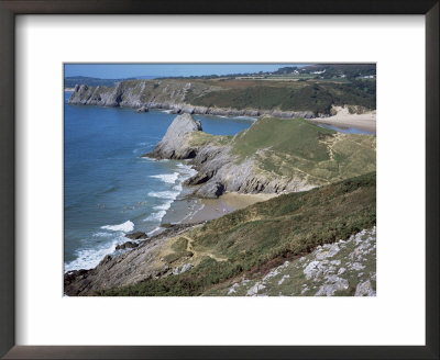 Pobbles Beach From The Pennard Cliffs, Gower, Wales, United Kingdom by David Hunter Pricing Limited Edition Print image
