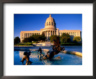 Fountain In Front Of Missouri State Capitol Building, Jefferson City, Missouri by John Elk Iii Pricing Limited Edition Print image