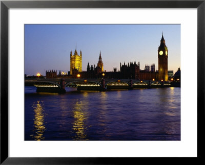 Big Ben, Houses Of Parliament And River Thames At Dusk, London, England by Richard I'anson Pricing Limited Edition Print image