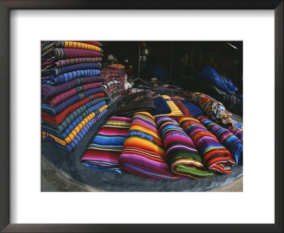 Colorful Blankets Fill A Street-Side Stall by Heather Perry Pricing Limited Edition Print image