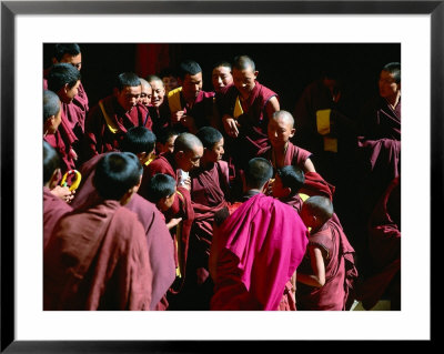 Monks Gathered In Courtyard Of Historic Ganden Monastery, Ganden, Tibet by Richard I'anson Pricing Limited Edition Print image