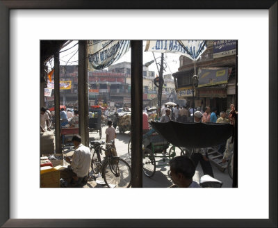 People And Vehicles In The Spice Market, Chandni Chowk Bazaar, Old Delhi, Delhi, India by Eitan Simanor Pricing Limited Edition Print image