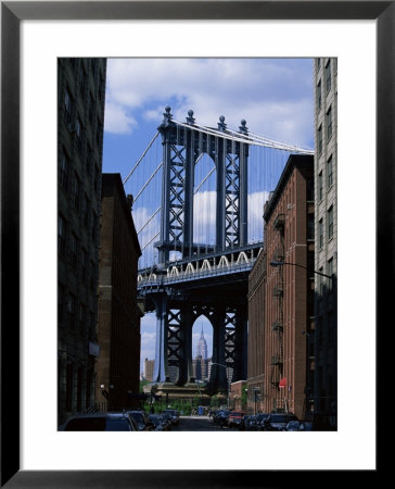 Empire State Building In Distance Seen Through Manhattan Bridge, Brooklyn, New York, Usa by Yadid Levy Pricing Limited Edition Print image