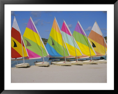 Sail Boats On The Beach, St. James Club, Antigua, Caribbean, West Indies, Central America by J Lightfoot Pricing Limited Edition Print image