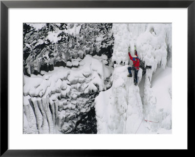 A Climber Scaling An Icy Pitch In Iceland by Bill Hatcher Pricing Limited Edition Print image