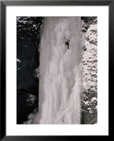 A Man Climbs The Lower Pitch On Schoolhouse On The Upper South Fork Valley by Bobby Model Pricing Limited Edition Print image