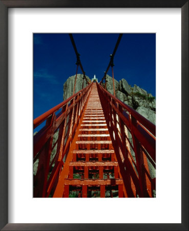 Stairway Leading To View Of Park, Daedunsan Provincial Park, South Korea by Martin Moos Pricing Limited Edition Print image