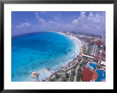 Scenic Of Beach With Hotels, Cancun, Mexico by Bill Bachmann Pricing Limited Edition Print image