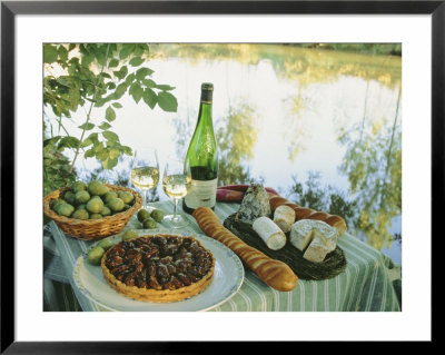 Food And Wine On A Table Beside The River Loire, France by John Miller Pricing Limited Edition Print image