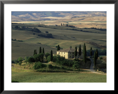 Farmhouse And Cypress Tres In The Earning Morning, San Quirico D'orcia, Tuscany, Italy by Ruth Tomlinson Pricing Limited Edition Print image