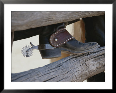 Close View Of A Cowboy Boot, Complete With Silver Spur by Stacy Gold Pricing Limited Edition Print image
