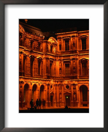 Louvre Museum Facade Illuminated Night, Paris, France by Mark Newman Pricing Limited Edition Print image