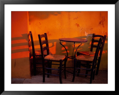 Sunset Light On Cafe Tables, Athens, Greece by Walter Bibikow Pricing Limited Edition Print image