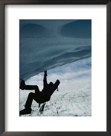 A Man Climbs Out Of An Ice Cave by Dugald Bremner Pricing Limited Edition Print image