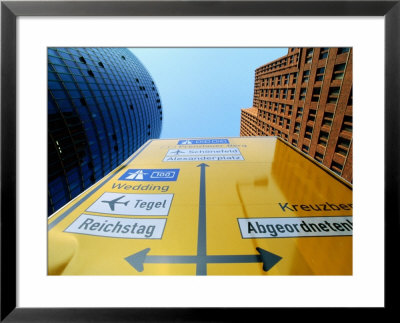 Traffic Sign Between Sony Center (Left) And Another High-Rise, Potsdamer Strasse, Berlin, Germany by Martin Moos Pricing Limited Edition Print image