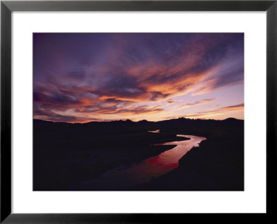 A Gorgeous Purple And Gold Sunset Tints Windswept Clouds And The Sweetwater River by Lowell Georgia Pricing Limited Edition Print image
