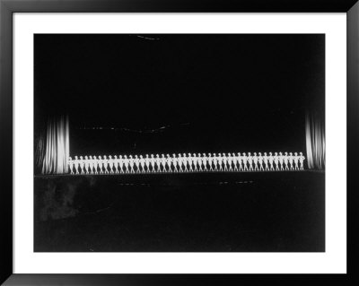 Chorus Line Of 46 Rockettes On Stage Radio City Music Hall, A Well Articulated Centipede by Alfred Eisenstaedt Pricing Limited Edition Print image