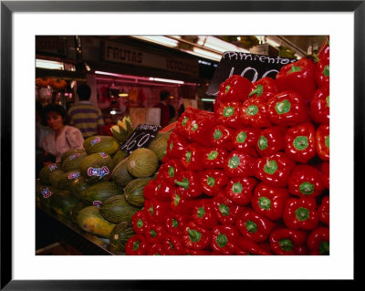 A Stack Of Capsicums At A Vegetable Stall In The Boqueria Markets On La Rambla, Barcelona, Spain by Chester Jonathan Pricing Limited Edition Print image