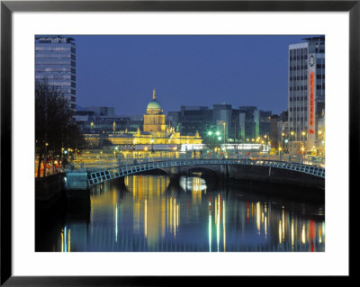 Half Penny Bridge And Custom House, Dublin, Ireland by Jon Arnold Pricing Limited Edition Print image