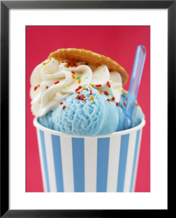 Blue Ice Cream In Tub With Sugar Sprinkles by Marc O. Finley Pricing Limited Edition Print image