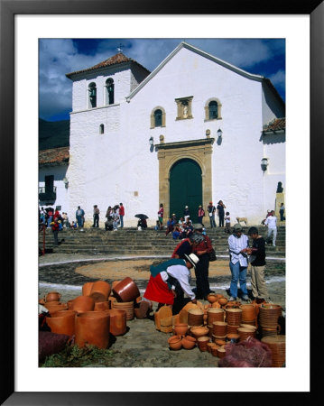 Market On Plaza Mayor With Parish Church In Background, Villa De Leyva, Boyaca, Colombia by Krzysztof Dydynski Pricing Limited Edition Print image