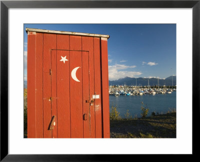 Outhouse And Boat Harbor, Homer, Kenai Peninsula, Alaska, Usa by Walter Bibikow Pricing Limited Edition Print image