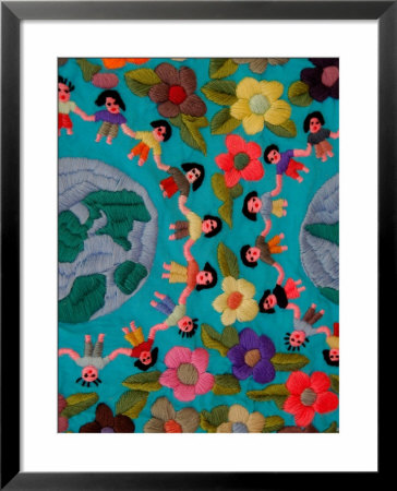 Textile With Children Holding Hands, Lake Atitlan, Western Highlands, Guatemala by Cindy Miller Hopkins Pricing Limited Edition Print image