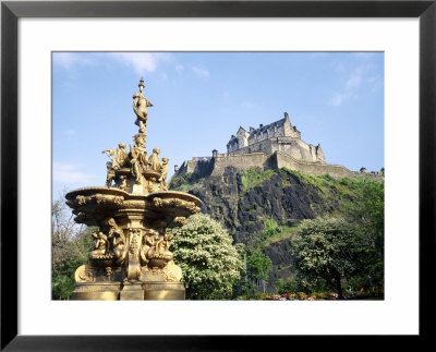Edinburgh Castle And Water Fountain, Edinburgh, Lothian, Scotland, Uk by Roy Rainford Pricing Limited Edition Print image