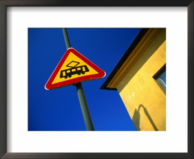 Tram Warning Sign Along Malmohusvagen, Malmo, Skane, Sweden by Martin Lladó Pricing Limited Edition Print image
