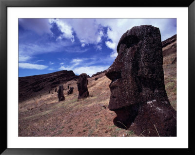 Gigantic Moai Dot The Crater Of This Dead Volcano by James P. Blair Pricing Limited Edition Print image