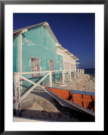 Pastel Building, Gran Roques, Los Roques, Venezuela by Stuart Westmoreland Pricing Limited Edition Print image