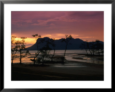Sunset Over Telok Assam With Santubong In The Background, Bako National Park, Malaysia by Mark Daffey Pricing Limited Edition Print image