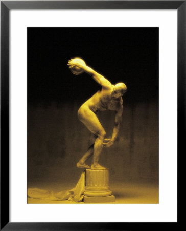 Nude Man Painted Gold Posing As A Statue by Jim Mcguire Pricing Limited Edition Print image