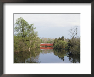 Springtime View Of A Covered Bridge by Stephen St. John Pricing Limited Edition Print image