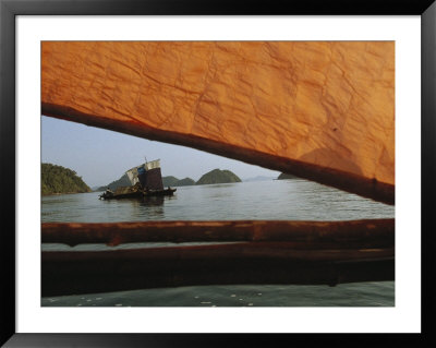 Cluster Of Kabangs On The Water With Sail Of Another In Foreground by Nicolas Reynard Pricing Limited Edition Print image