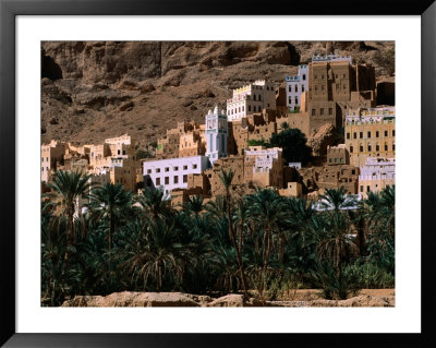 Typical Hadramawt Village With Date Plantation In Foreground, Wadi Daw'an, Yemen by Frances Linzee Gordon Pricing Limited Edition Print image