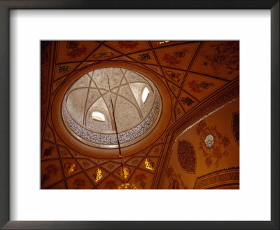 Ceiling And Dome Of Modern Sayyida Ruqayya Mosque, Damascus, Rif Dimashq, Syria by Tony Wheeler Pricing Limited Edition Print image