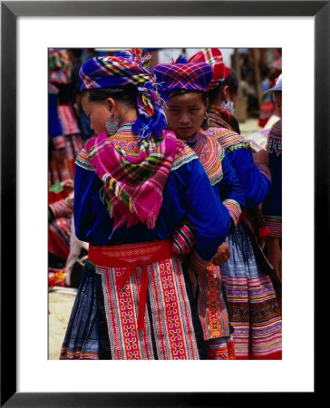 Young Flower H'mong Girls At Sunday Market, Bac Ha, Vietnam by Mason Florence Pricing Limited Edition Print image