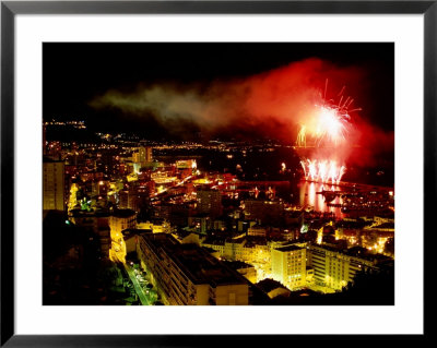 Fireworks Over Monte Carlo, Port Hercule During Summer Celebrations, Monte Carlo, Monaco by Dallas Stribley Pricing Limited Edition Print image