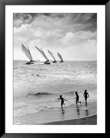 Sailboats Off Shore by Ewing Galloway Pricing Limited Edition Print image