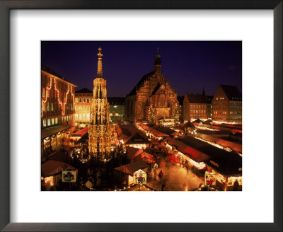 Christmas Fair At Night, Nurnberg, Germany by David Ball Pricing Limited Edition Print image