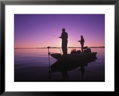 Bass Boat Fishing, Sunset by Chip Henderson Pricing Limited Edition Print image