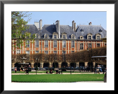 Fountains And Gardens In Front Of Place De Vosges, Paris, Ile-De-France, France by Christopher Groenhout Pricing Limited Edition Print image