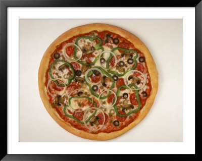 Pizza With Onions, Olives, Peppers And Pepperoni by Leslie Harris Pricing Limited Edition Print image